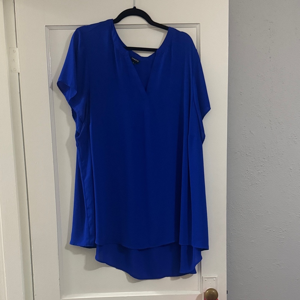 Torrid Royal Blue V-Neck Blouse